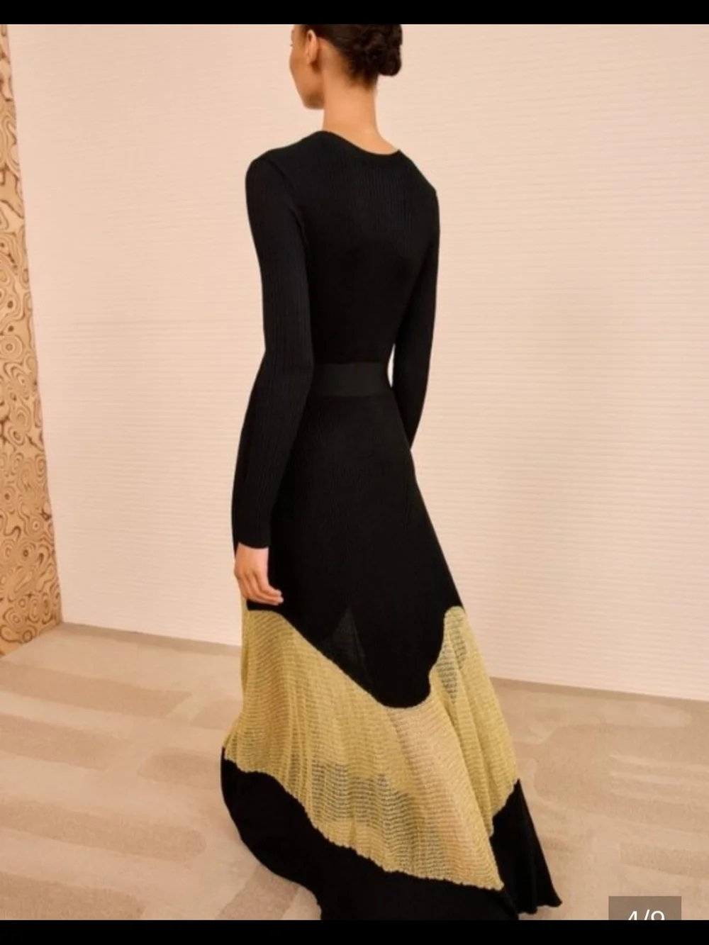 Ulla Johnson Roanne Black and Gold Maxi Dress - Picture 4 of 6